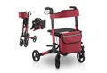Juskys Rollator Vital, klappbar, mit Sitz, Einkaufstasche und Gehstockhalterung