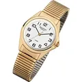 Regent Herrenarmbanduhr Edelstahl Zugband F296 - Gold