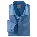 OLYMP Businesshemd Luxor comfort fit unifarben, bügelfrei, mit Brusttasche blau 41