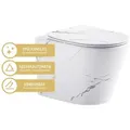 Wand WC Set 'Nakia' spülrandlos marmor inkl. WC-Sitz