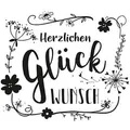 Rayher Herzlichen Glückwunsch Motivstempel Ranken 8,0 x 9,0 cm