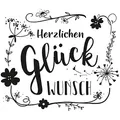 Rayher Herzlichen Glückwunsch Motivstempel Ranken 8,0 x 9,0 cm