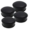 HRB Türstopper 4er Set aus Edelstahl schwarz massiv - Schwerer Türstopper Boden mit modernen Design, Door Stopper versehen mit Gummiring zum Schutz der Türen