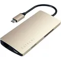 Satechi Type-C Multi-Port Hub 4K Ethernet V2 USB-Adapter USB-C zu HDMI, MicroSD-Card, RJ-45 (Ethernet), SD-Card, USB Typ A, USB Typ C goldfarben