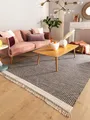 benuta Wollteppich Kim, rechteckig, Höhe: 5 mm, Teppich Wohnzimmer, Schlafzimmer, Esszimmer, Flur, Kunstfaser, Cozy