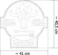 Gartenschild | Grill Schild | Bulle Grill & Chill Lounge | Stahl, Farbe:BBQ Lounge Edelrost