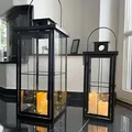 Mojawo - 2tlg Metall Laternen Set Schwarz H58/45cm-mmc8154