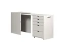 Inter-Furn Volterra Schreibtisch, kompakter Arbeitsplatz, Sekretär in Kiefer massiv weiß, ausziehbar, perfekte Home Office Lösung, (BxHxT) 57-165x 77 x 50 cm