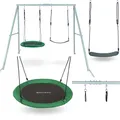 HyperMotion Swing HYP2 Gartenschaukel-Set - Doppel- & Nestschaukel mit Gestell, höhenverstellbar von 85-140 cm, belastbar bis 200 kg, geeignet für 2-3 Kinder