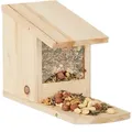 Relaxdays - Eichhörnchen Futterhaus Zum Stellen, Überwinterungshilfe Aus Tannenholz, H X B X T: 17,5 X 12 X 25 Cm, Natur