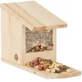 Relaxdays Eichhörnchen, Hellbraun, Holz, 12x17.5x25 cm, Gartenzubehör, Gartenpflege, Vogelhäuser