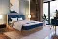 Marlux-Meble Leoni II Kontinentalbett 180x200 cm Modern Bequemes Hochbett Gepolstert Mit Matratze Und Zwei Bettzeugbehälter (Monolith 77 - Marine)