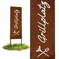 Relaxdays Edelrost-Gartendeko, Braun, Metall, 1.5 cm, Gartenzubehör, Gartendeko
