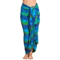 PANASIAM Sarong Pareo Tuch aus Viskose - blickdichtes Unisex Strandtuch & Wickelkleid, Viskose, in Größe L & XL - Wickelrock oder Bikini Cover-up für Damen & Herren blau 250x116cm