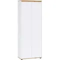 Carryhome Garderobenschrank Malea, Weiß, Eiche Artisan, Holzwerkstoff, 2 Fächer, 73.4x193x38 cm, Beimöbel erhältlich, griffloses Öffnen, Garderobe, Garderobenschränke, Garderobenschränke