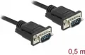 DeLOCK - Kabel seriell - DB-9 (M) bis DB-9 (M) - 50cm - Daumenschrauben - Schwarz (86612)