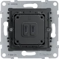 Legrand SEANO Typ C+C USB Ladesteckdosen-Einsatz, zweifach mit Power Delivery System, ermöglicht die Stromversorgung von Multimedia-Endgeräten, 30W, 765031