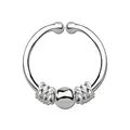 Nasenpiercing Schmuck Fake Septum Nasenring 925 Silber, Motiv Kugel in 1,0x10mm