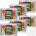Gut&Günstig Alu Grillschalen mit Lochung und Fettauffangrillen 22x34cm 6er Pack (6x10 Stück) + usy Block