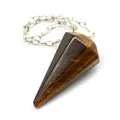 | Pendel Anhänger Tigerauge | Chakra Steine Edelstein Kette mit 7 Kristalle H...