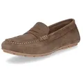 MIDS MIRELLA Damen Mokassin braun, Slipper aus Rauleder mit Leder-Innensohle und Gummisohle braun 41