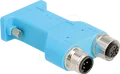 DELOCK 60665 - D-Sub 9 Buchse > M12 Stecker und Buchse 5 Pin A-kodiert, blau