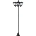 Outsunny Solar Gartenlaterne mit 3 flammig Solarlaterne 120 Lumen Kunststoff - Schwarz