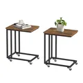 Beistelltisch 2er Set,Sofatisch mit Rollen, CForm, mobiler Kaffeetisch, 35 x ...