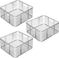 mDesign Aufbewahrungssystem mDesign Allzweckkorb Gitterbox Drahtkorb Aufbewahrung 3er Set Metall
