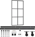 vidaXL Schiebetür mit Beschlag ESG-Glas & Aluminium 102x205 cm