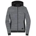 Ladies' Padded Hybrid Jacket Wattierte Strickfleece Jacke im attraktiven Materialmix grau/schwarz, Gr. S