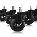 Bürostuhlrollen 5 Stk. Gummirollen Bremse Set schwarz 11x22mm Ersatzräder Rollen