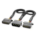 30cm 4-Pin Molex Y-Verlängerungskabel Stromkabel MXI Stromversorgung 4-Pin Molex