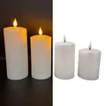 Online Fuchs 4er Set metallic LED-Kerzen aus Echtwachs mit praktischer Touch-Funktion und 6-Stunden Timer - realistisch flackernde Flamme - 546 (Weiß)