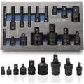 CCLIFE 17tlg Stecknuss Adapter für Schlagschrauber 1/4'' 3/8'' 1/2'' 3/4'' Bit Nuss Kardangelenk Cr-Mo
