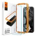 Spigen AlignMaster Schutzfolie kompatibel mit Google Pixel 8a, 2 Stück, Kratzfest, 9H Härte Folie