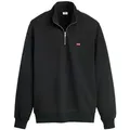 Levi's Herren Sweatshirt mit Zip-Kragen - Original Housemark 1/4 Zip, Stehkragen, Baumwolle Schwarz M