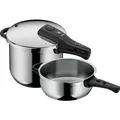 WMF Schnellkochtopf Set (Pfannenset + Topfset, Edelstahl, 22 x 32 cm) (1512001166)
