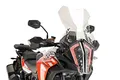 Puig 9717W Hohe und aerodynamische Touring-Scheibe aus 4 mm CN-Acryl mit abgerundetem Profil, flacher Oberkante und Deflektoren zur verbesserten Schutzwirkung, Transparent
