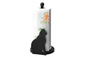 Maximex Papierrollenhalter Katze, passend für alle handelsübliche Küchenrollen, aus schwarz lackiertem Holz, Maße (B x H x T): 15 x 30 x 15 cm