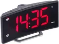 auvisio Weckradio: Projektions-Radiowecker mit Curved-Display, Dual-Alarm & USB-Ladeport (LED Wecker, Digitaler Wecker, Mehreren Weckzeiten)
