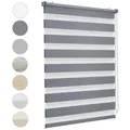 Doppelrollo Duo Rollo Klemmfix ohne Bohren für Fenster Rollos Jalousie Faltrollo, Sekey, freihängend, Klemmträger, Montage mit oder ohne Bohren möglich grau 80 cm x 200 cm