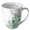 Mug 0.4 L Hedera White - Ambiente Becher - Fine Bone China - Höhe: 10,5 cm - Dur