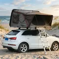 Hardcase Autodachzelt Grau 3-4 Personen mit Baumwolleinlage zur Wärmeisolierung und optionalem Vorzelt, 160x210x120cm Dachzelt