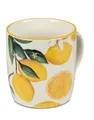 Dio Becher "Fresh Lemon" Porzellan 325 ml Weiß Gelb Grün 9 cm Dekorativ Sommer