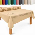 DecoHomeTextil Tischdecke Rolle Tischdeckenrolle Vliesstoff Vlies Beige 1 x 25 m 80g/m² abwaschbar wasserabweisend