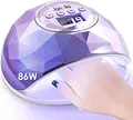 Janolia Nageltrockner Lampe, 86W UV LED Lampe für Nägel, Professionelle Gel UV LED Nagellampe mit Sensor LCD Display für Fingernagel und Zehennagel Nageldesign mit 4 Timer, Geeignet für alle Gel