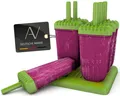 AVANA Eisform Eis am Stiel Formen 6 Stück Wassereis Eiscreme Halter Eislutscher, BPA-frei, Wiederverwendbar, Grün