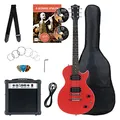 Rocktile Banger's Pack Komplettset E-Gitarre Single Cut Rot (Verstärker, Tasche, Kabel, Gurt, Plecs, Ersatzsaiten und Schule mit CD/DVD)