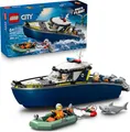 LEGO City Verfolgungsjagd im Polizeiboot – Spielset, schwimmfähigs Boot (60456)